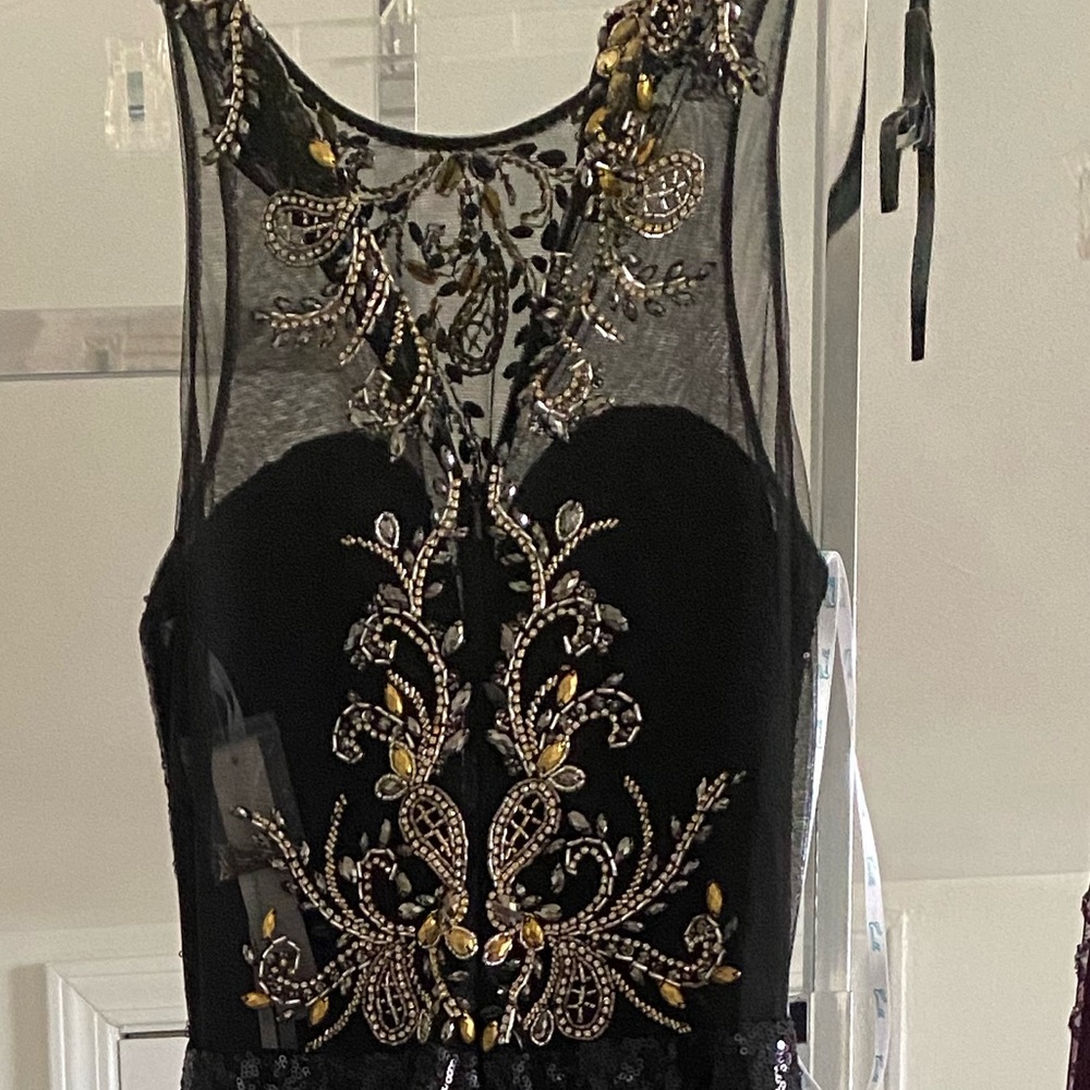 Camila La Vie. Gold and black. Brand new stunning dress.